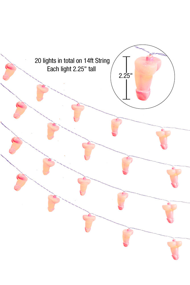 Little Genie - Glitterati Penis String Lights - 14ft - Stag Shop