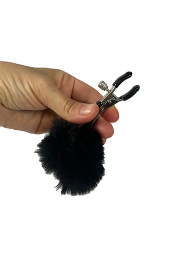 Little Genie - Sexy AF Nipple Clamps With Faux Fur Puffs - Stag Shop