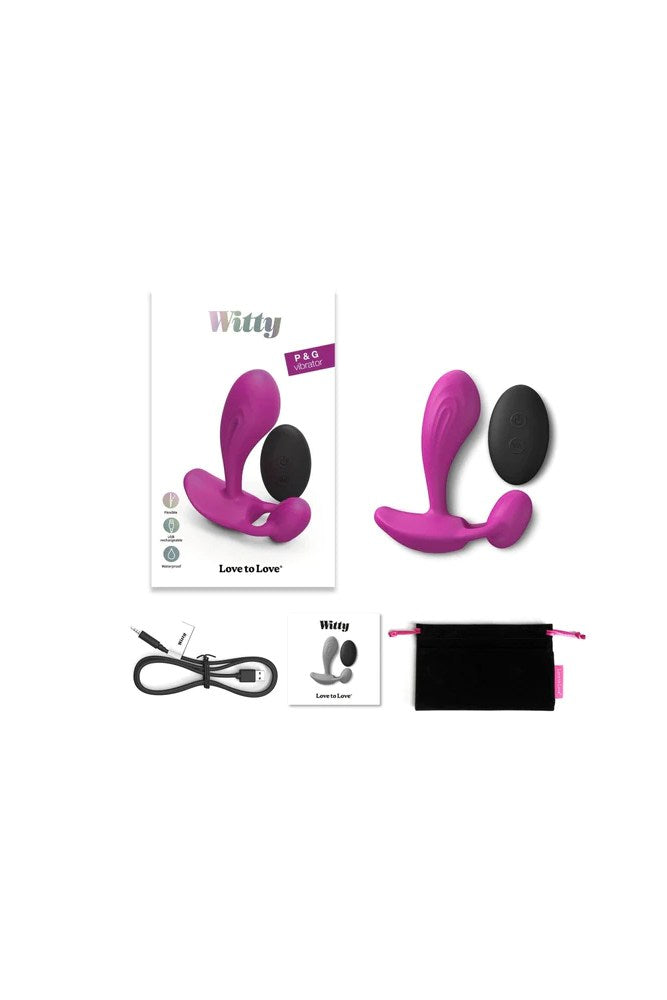 Love to Love - Witty G/P Spot Vibrator with Remote Control - Purple - Stag Shop