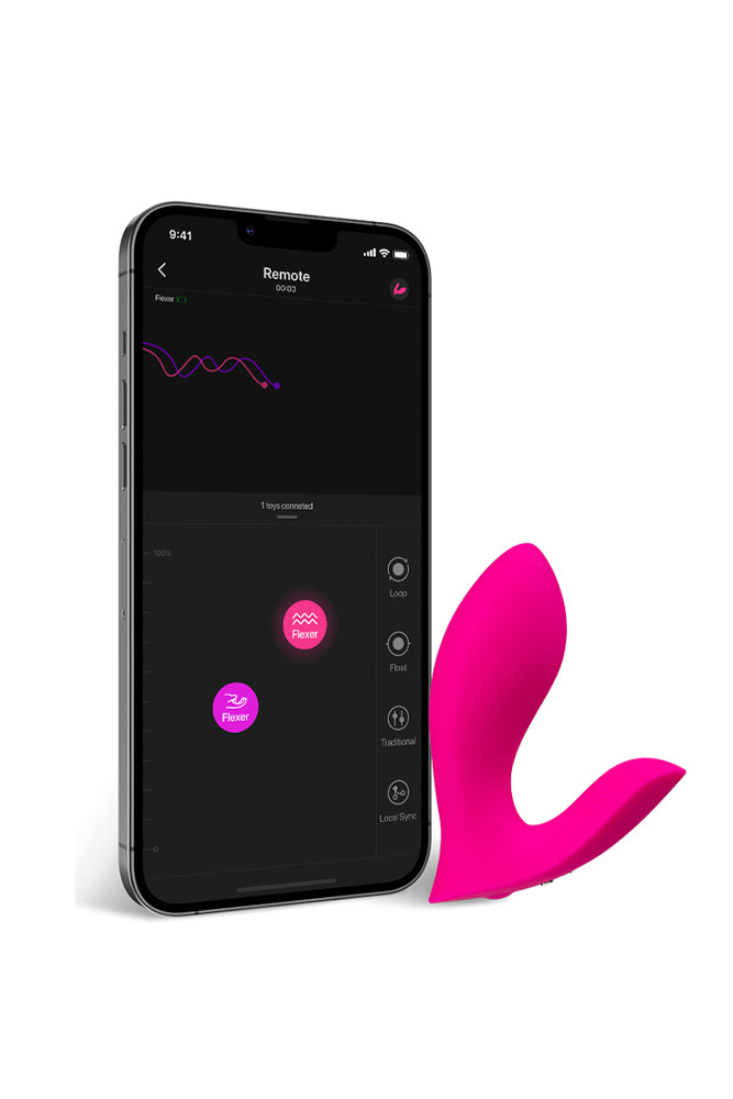 Lovense - Flexer Wearable Bluetooth Vibrator - Pink | Stag Shop