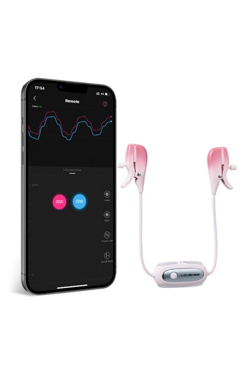 Lovense - Gemini Bluetooth Adjustable Vibrating Nipple Clamps - Pink - Stag Shop