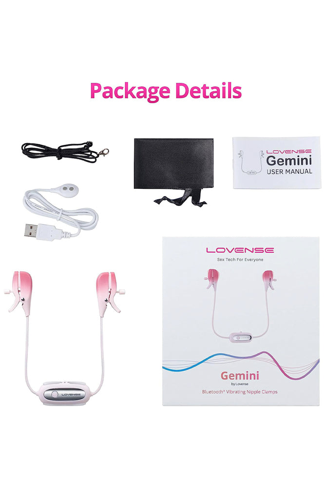 Lovense - Gemini Bluetooth Adjustable Vibrating Nipple Clamps