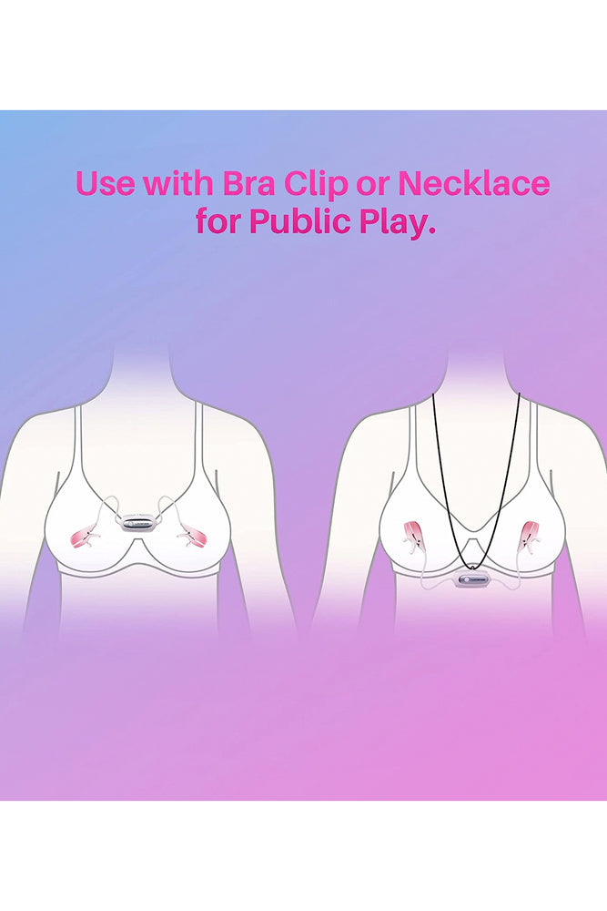 Lovense - Gemini Bluetooth Adjustable Vibrating Nipple Clamps - Pink - Stag Shop