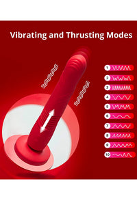 Thumbnail for Lovense - Gravity Bluetooth Thrusting Dildo - Red - Stag Shop