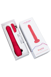 Lovense - Gravity Bluetooth Thrusting Dildo - Red - Stag Shop
