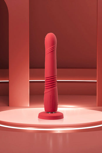 Lovense - Gravity Bluetooth Thrusting Dildo - Red - Stag Shop