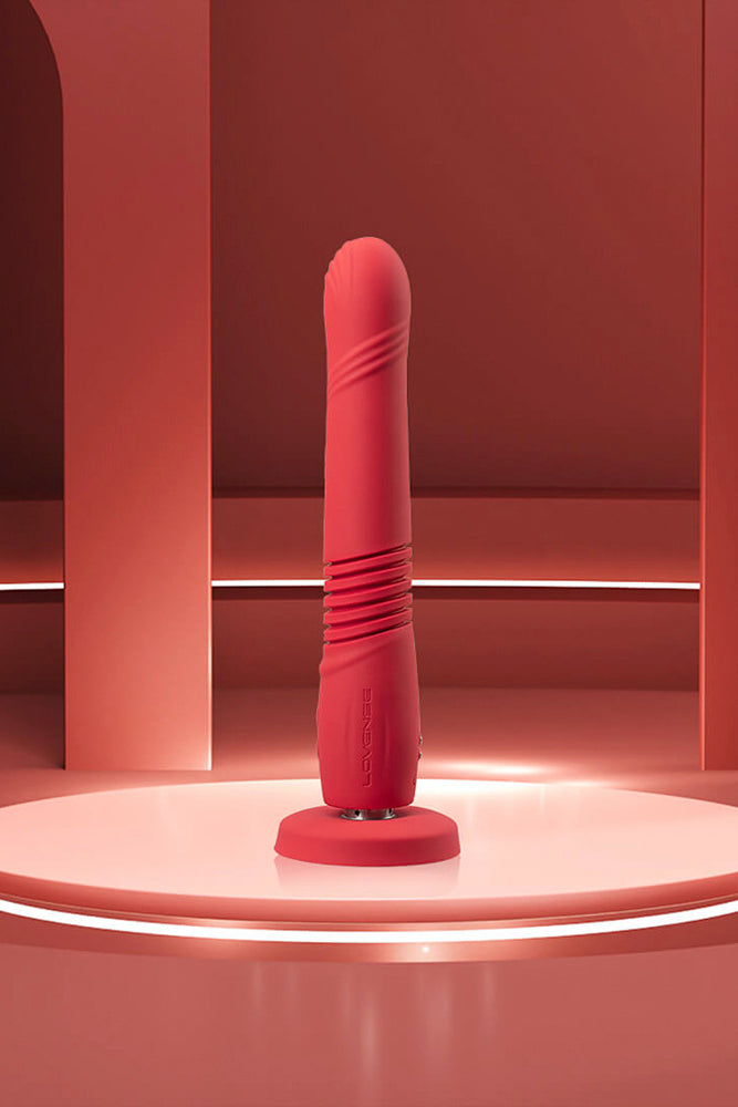 Lovense - Gravity Bluetooth Thrusting Dildo - Red - Stag Shop