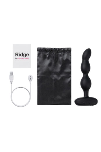 Lovense - Ridge App-controlled Vibrating & Rotating Anal Beads - Black - Stag Shop
