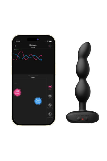 Lovense - Ridge App-controlled Vibrating & Rotating Anal Beads - Black - Stag Shop