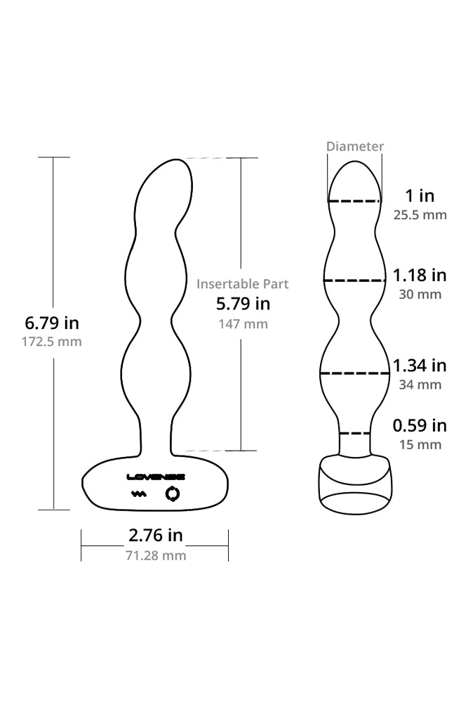Lovense - Ridge App-controlled Vibrating & Rotating Anal Beads - Black - Stag Shop