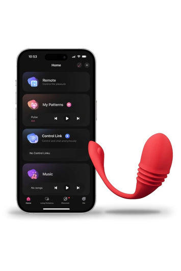 Lovense - Vulse App-Controlled Thrusting Egg Vibrator - Red - Stag Shop