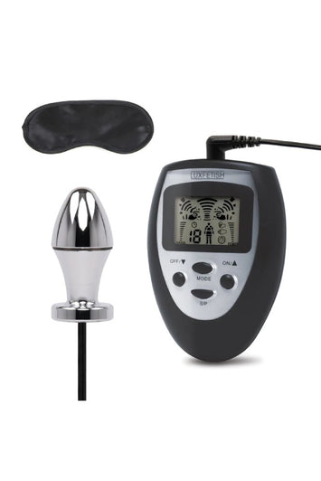 Electric Eel - Lux Fetish - Electro-sex Shock Butt Plug With Remote Control - Silver/Black - Stag Shop