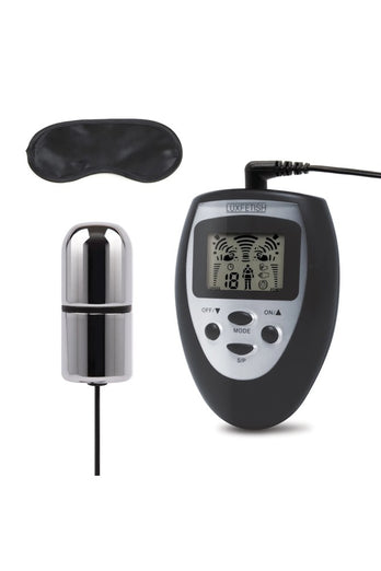 Electric Eel - Lux Fetish - Electro-sex Shock Bullet With Remote Control - Silver/Black - Stag Shop