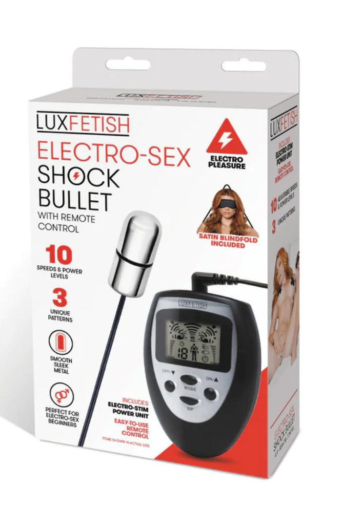 Electric Eel - Lux Fetish - Electro-sex Shock Bullet With Remote Control - Silver/Black - Stag Shop
