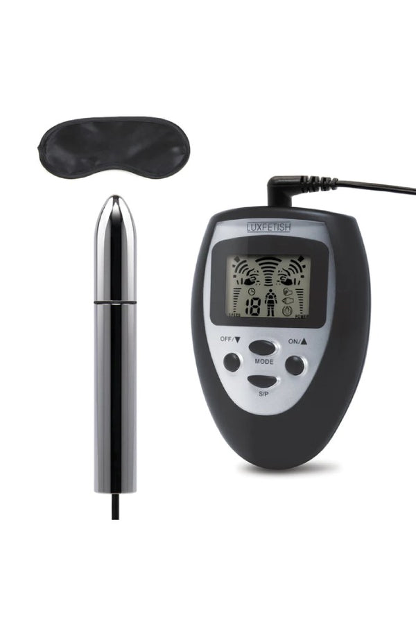 Electric Eel - Lux Fetish - Electro-sex Shock Wand With Remote Control - Silver/Black - Stag Shop