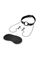 Lux Fetish - Open Mouth Gag With Nipple Clips - Stag Shop