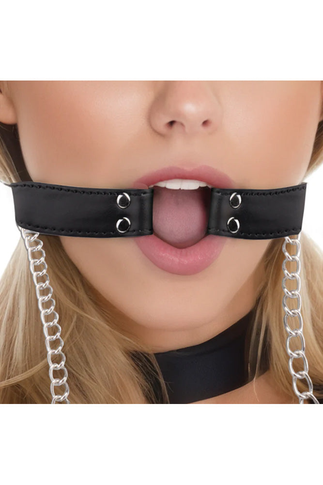 Lux Fetish - Open Mouth Gag With Nipple Clips - Stag Shop