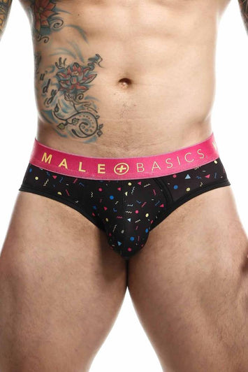 Male Basics - Sexy Pouch Brief - Black Confetti - MBH03 - Stag Shop