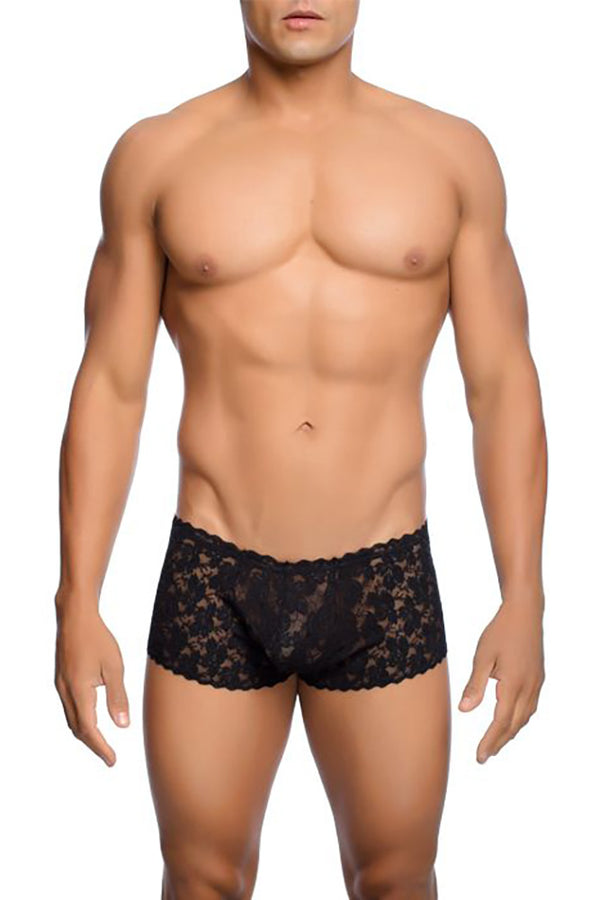 Male Basics - Lace Boy Short - Black - MBL01 - Stag Shop