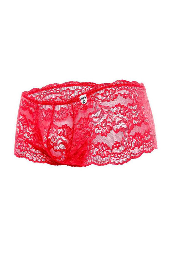 Male Basics - Lace Boy Short - Red - MBL01 - Stag Shop