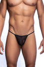 Male Basics - Tulle T-Thong - Black - MBL07 - Stag Shop