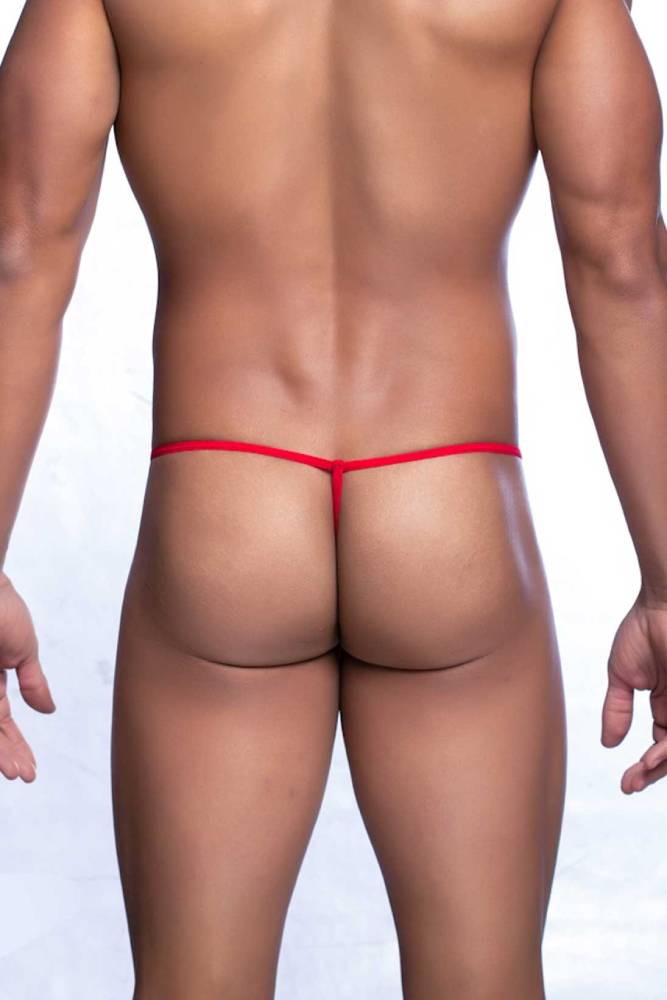 Male Basics - Tulle T-Thong - Red - MBL07 - Stag Shop