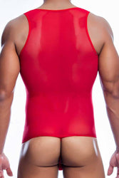 Male Basics - Sexy Body Tulle - Red - MBL09 - Stag Shop