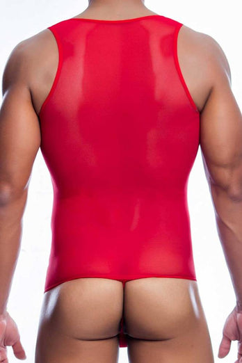 Male Basics - Sexy Body Tulle - Red - MBL09 - Stag Shop