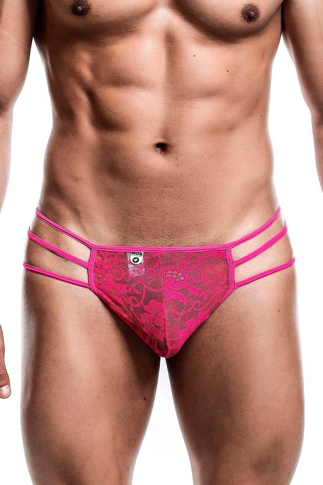 Male Basics - Triple Lace String Thong - Pink - MBL10 - Stag Shop