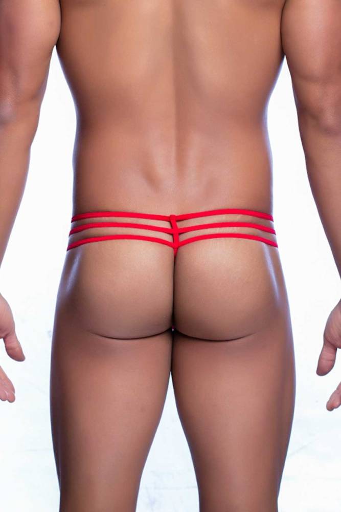 Male Basics - Triple Lace String Thong - Red - MBL10 - Stag Shop