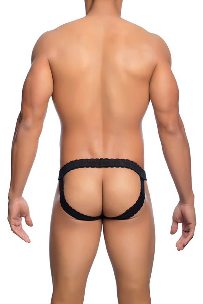 Male Basics - Lace Jockstrap - Black - MBL12 - Stag Shop