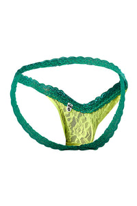 Thumbnail for Male Basics - Lace Jockstrap - Green/Yellow - Various Sizes - MBL12 - Stag Shop