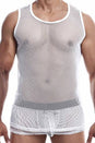 Male Basics - Fishnet Tank Top - White - MBL61 - Stag Shop