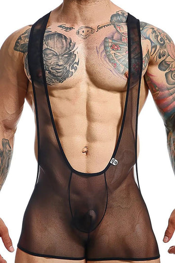 Male Basics - Open Back Mesh Singlet - Black - Various Sizes - MBL64 - Stag Shop