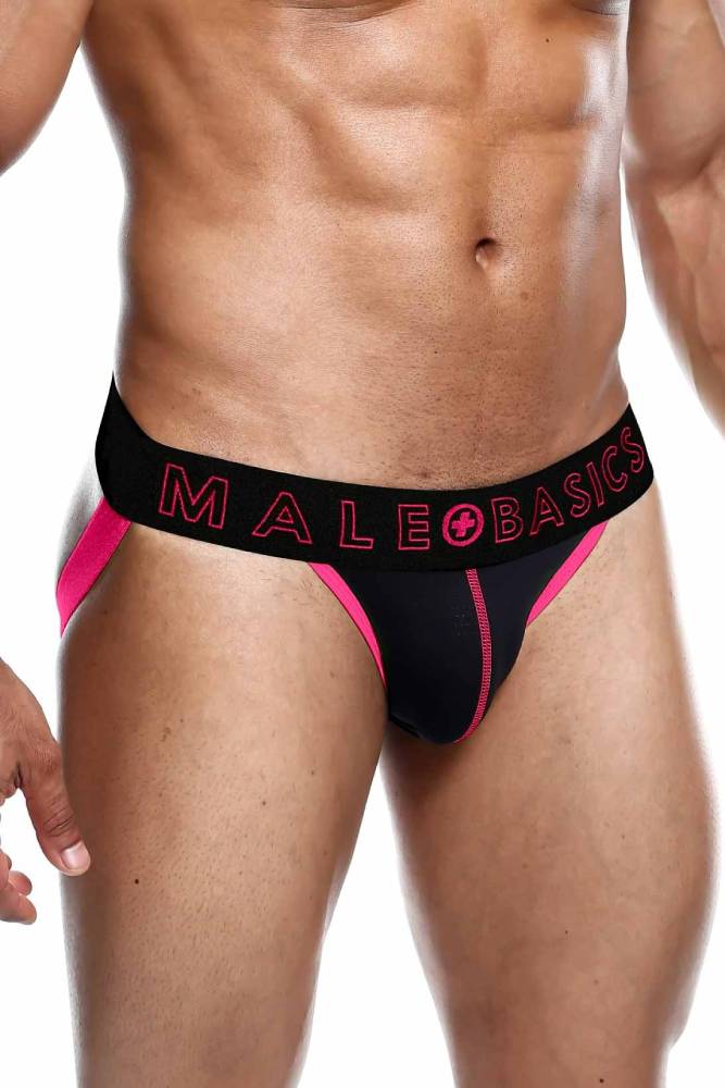 Male Basics - Neon Jock - Pink - MBN04 - Stag Shop