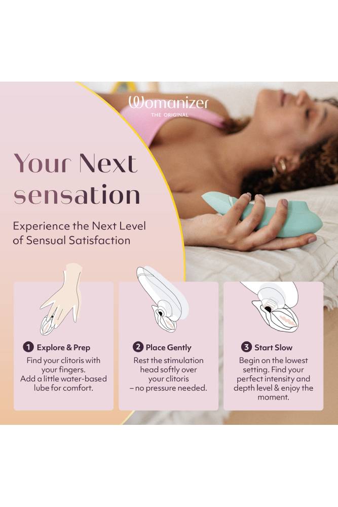 Womanizer - Next Clitoral Simulator - Sage Green - Stag Shop