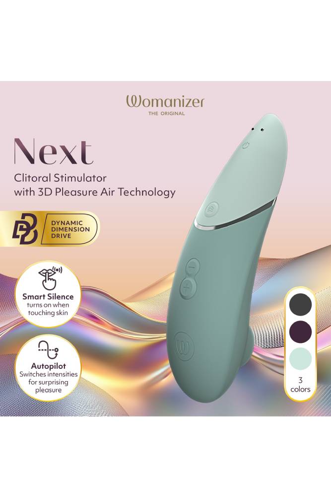 Womanizer - Next Clitoral Simulator - Sage Green - Stag Shop