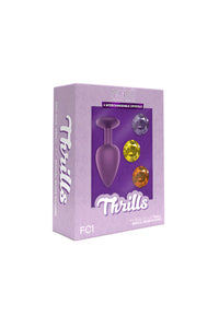 Thumbnail for Nobu - Thrills - Small Silicone Anal Plug With 4 Interchangeable Jewels - Stag Shop