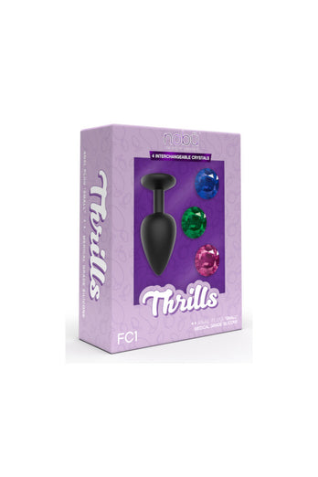 Nobu - Thrills - Small Silicone Anal Plug With 4 Interchangeable Jewels - Stag Shop