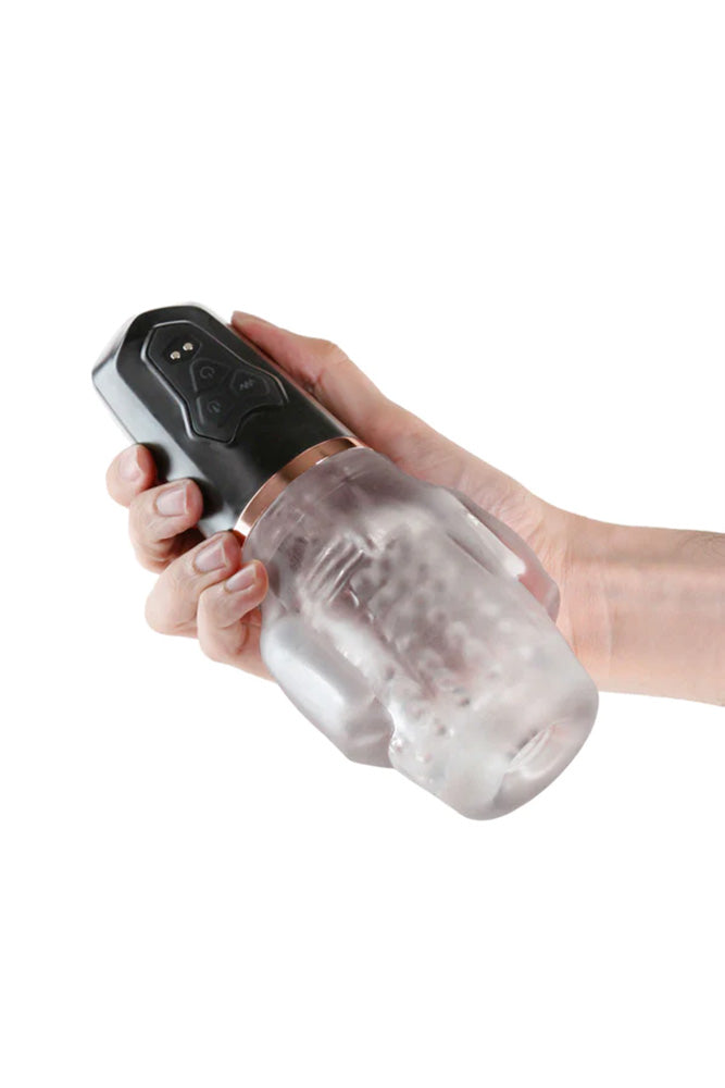 NS Novelties - Renegade - Avenger Sucking & Vibrating Stroker - Black/Clear - Stag Shop