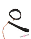 NS Novelties - Bondage Couture - Collar and Leash - Black/Rose Gold - Stag Shop