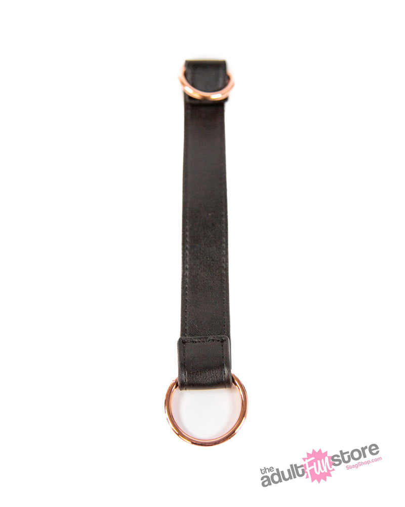 NS Novelties - Bondage Couture - Tie Down Straps - Black/Rose Gold - Stag Shop