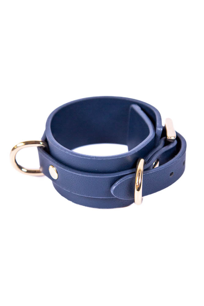 NS Novelties - Bondage Couture - Wrist Cuffs - Blue - Stag Shop