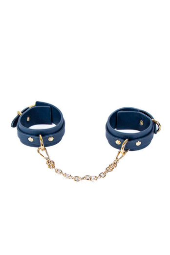 NS Novelties - Bondage Couture - Wrist Cuffs - Blue - Stag Shop