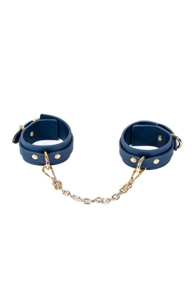 NS Novelties - Bondage Couture - Wrist Cuffs - Blue - Stag Shop