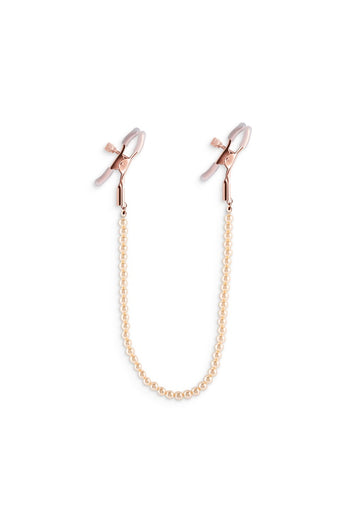 NS Novelties - Bound - Beaded Chain Nipple Clamps - Rose Gold - Stag Shop