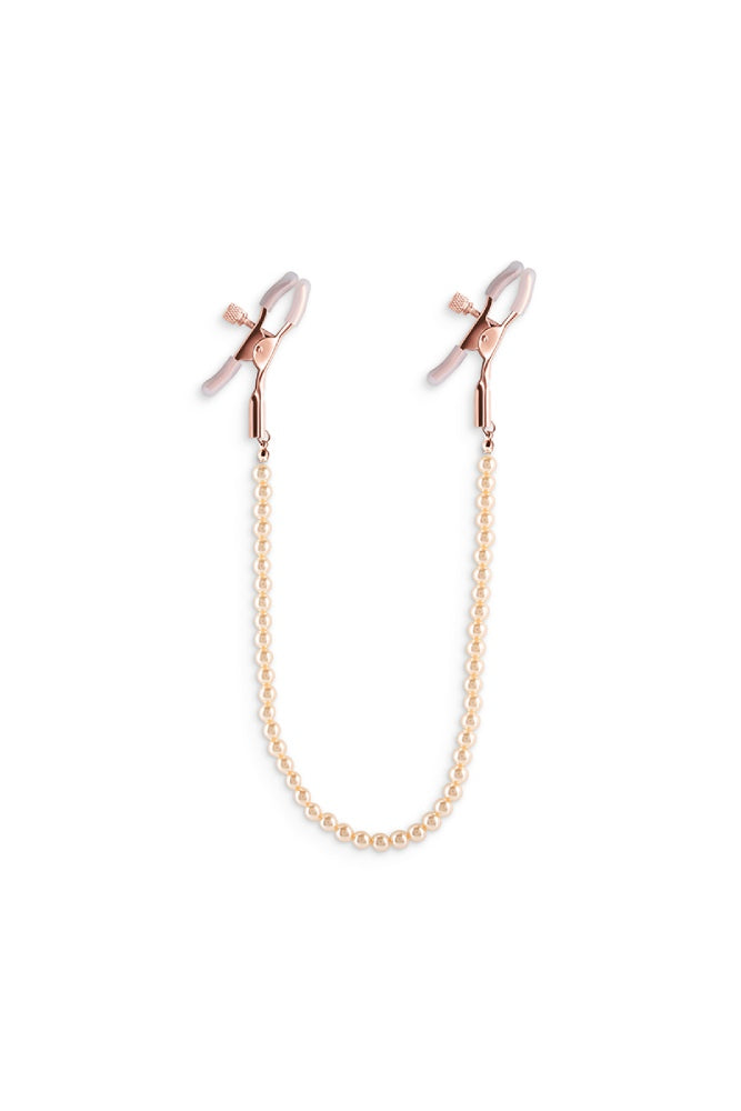 NS Novelties - Bound - Beaded Chain Nipple Clamps - Rose Gold - Stag Shop