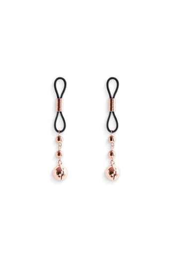 NS Novelties - Bound - Beaded Lasso Nipple Clamps - Rose Gold/Black - Stag Shop
