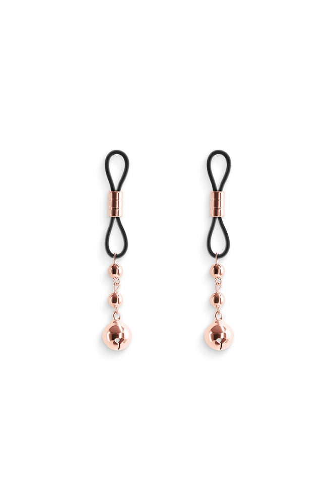 NS Novelties - Bound - Beaded Lasso Nipple Clamps - Rose Gold/Black - Stag Shop