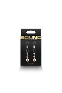 Thumbnail for NS Novelties - Bound - Beaded Lasso Nipple Clamps - Rose Gold/Black - Stag Shop